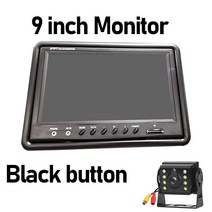 리어 모니터 차량용 후석 tv 미러링 9인치 TFT LCD 자동차 모니터 후방 보기 주차 야간 투시경 방수 역방, [05] black cam
