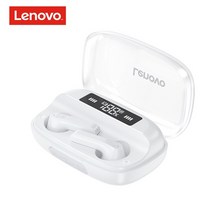 Lenovo-QT81 5.0 업그레이드된 블루투스 헤드셋 이어팟 마이크 포함 헤드폰 무선 미니 스포츠, 01 White