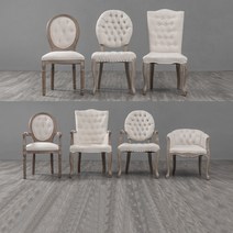 앤틱 쉐비 의자 프렌치 스타일 의자 레트로 체어, 팔걸이가 없는 작은 원형 등받이