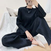플리츠 투피스세트 셋업 이세이 여성상하세트 프리사이즈 6677