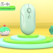 슬림마우스 무선 마우스 블루투스 샤오미 노트북 컴퓨터 PC 미니 울트라 씬 듀얼 모드 배터리 저소음 게임용, 없음, Green