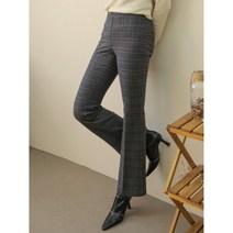 노브패리스 CTO1091겨울 기모 체크 나팔 그레이 부츠컷 팬츠 55~77 긴바지 엄마 할머니 여자 중년여성의류