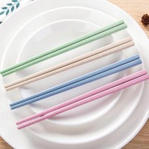 파스텔 밀 다회용 플라스틱 젓가락 세트 보온도시락 냉동 점심 건강 벌크업, 벤타샵파스텔젓가락-랜덤
