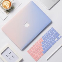 모던 맥북 에어 프로 M1 케이스 키스킨 세트 프로 투명 13인치 소프트 경량 쿨링, 그러데이션 블루+같은 키보드 마스크