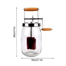 주방용품수제 버터 처너 수동 메이커 푸드 믹서 유리 + 실리콘 1000ml/1500ml 교반 도구 휠 주방, 한개옵션1, 02 1500ml