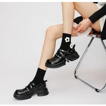 메리제인 더블스트랩 여성슈즈 로퍼 버클 봄가을 여성화 징장식 둥근코 구두 플랫폼