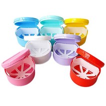 7색 틀니 세척기 보관함 관리 살균기 통 칫솔 틀니세척기 틀니보관함, 분홍색