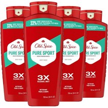Old Spice 남성용 바디워시 퓨어 스포츠 24 fl oz 4팩