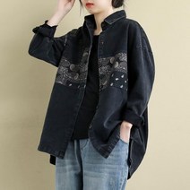 데린자켓 데님 면 자켓