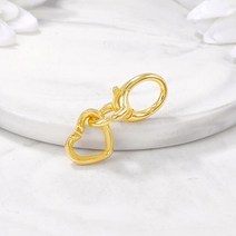 비즈공예 원석 공장 골드 컬러 황동 심장 걸쇠 목걸이 팔찌 귀걸이 Diy 보석 만들기 용품 액세서리, 01 Gold_01 15x34 mm