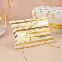 10/20Pcs 베개 사탕 상자 황금 도트 스트라이프 크래프트 종이 선물 초콜릿 포장 웨딩 생일 파티 호의 용품, [03] Style2