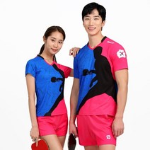 지오코 스매싱핑퐁 핑크 반팔 티셔츠 탁구복