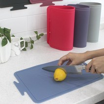 올리오 모던 키친 주방 이유식 위생 양면 실리콘 도마 세트 컷팅보드 2개, 다크그레이
