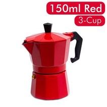 레트로 커피 메이커 Moka Pot 알루미늄 스토브 톱 에스프레소 클래식 이탈리아 쿠바 퍼콜 레이터 카푸치노, Red 3-Cup