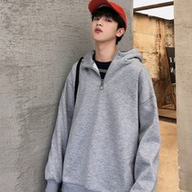 후노락 무지후드티 기모안감 하프집업 IS-ANR02
