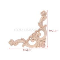 우드카빙 키트 각끌기 4 개대 나무 조각 된 코너 onlay applique 홈 가구 장식에 대 한 unpainted 프레임 데 칼 6x6cm 드롭 배송, 24
