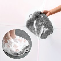 [123마켓] 실리콘 풋브러쉬 + 매직후크증정 발브러쉬 매트 발케어 풋케어 세척 지압 마사지, 1세트, 실리콘 풋브러쉬_퍼플+매직후크