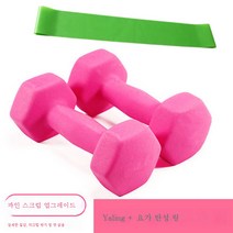 DFMEI. (0.5—5kg)작은 아령.Dumbbell--요가 아령 여성 1대 2kg 헬스장 1남 다이어트 3살빼기 4연습가슴 철제 아령, 샌딩 핑크 _스판 루프 두개 도합 6