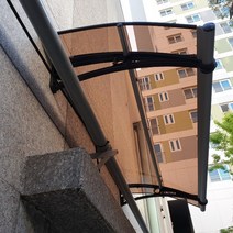 캐노픽스 550 X 2400 상가어닝 차양 비가림막 창문 비막이 테라스 캐노피천막 어닝천막, 투명렉산 회색 브라켓 실버 바