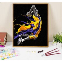 DIY유화그리기 코비브라이언트 대형 액자세트 NBA 그림 덕후 농구 덕질 선물용 10종류, I, 30x40cm, 화이트