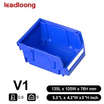 스토리지랙 V1 4/6/9 조각 13.5X10.5X7.6cm 플라스틱 Stackable 크리 에이 티브 부품 상자 컨테이너 차고 스토리지 랙 도구 구성 빈, 01 4PCS 5.3X4.1X3inch, [01] BLUE