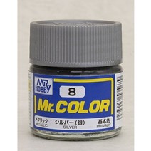 쇼핑오션군제락카(병) No.8 Silver 실버(은색)(10ml)-메탈릭 기본색(유광) 프라모델보수 건담보수 프라모델광택 프라모델용품 프라모델도색+dhtustyvld, 해피상품, 해피상품