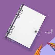 지넥스 만년 A5 투명 6공 다이어리 속지 커버 꾸미기 세트 만년형, 컬러 가계부노트