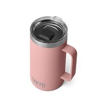 YETI Rambler 710ml(24온스) 머그 진공 단열 매그슬라이더 뚜껑이 있는 스테인리스 스틸 샤르트뢰즈, Sandstone Pink