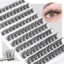 DIY 속눈썹 연장 키트 본드 및 씰 강력한 핀셋이 있는 클러스터 개별 DD 컬 푹신한 가정용 USA 미국, 110PCS,10-16MM,Style -1