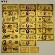 지폐모형 동전모형 모형동전지폐 11 set us gold plated banknotes coleccion billetes art collection home decoration, 세트-01