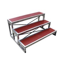 공연 합창단 단상 간이무대 이동식 무대장치 3단계단, 미끄럼 방지판 플러스 배플형 3단