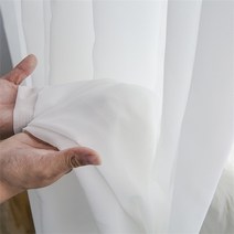 쉬폰커튼 나비주름 쉬폰 커튼 차르르 작은창 윈도우드레스 슈퍼 소프트 럭셔리 솔리드 화이트 쉬어 거실 침실 장식 창