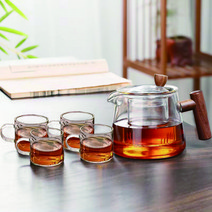 돌아라 내열 유리 티포트 티팟세트, 투명，투명