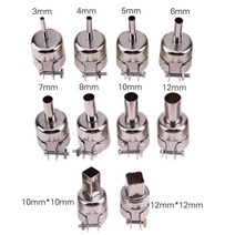 우드락 858D 솔더링 스테이션 건 팁 블로어 라운드 노즐 용 3-12mm 스테인레스 스틸 핫 에어 키트, 07 G Set