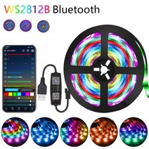 LED 스트립 조명 RGB 5050/RGBIC WS2812B 적외선 블루투스 컨트롤러 TV 백라이트 룸 루즈 빛나는 장식 피타 램프 10M 20M, [02] WS2812b Bluetooth, [08] 20m Full Set