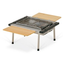 스노우피크 캠핑 슬라이드 탑 하프 CK-153TR 우드 사이드 테이블 확장 423x220x33(h)mm