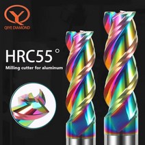 3 플루트 카바이드 밀링 커터 텅스텐 엔드 밀 1 ~ 20mm HRC55 알루미늄 유리 섬유 아크릴 목재 구리 플라스틱 라우터 비트, 6X50X6X200