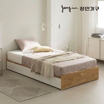 장인가구 앤드 무헤드형 수납침대 SS 프레임, 화이트
