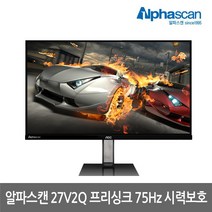 알파스캔 68.6cm FHD 프리싱크 75 DP시력보호 모니터 + DP 케이블, AOC 27V2Q(무결점)