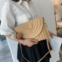 핸드메이드 라탄백 여성용 최신 스타일 크로스 바디 백 밀짚 작은 사각형 등나무 가방 핸드백온니원