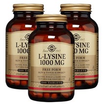 솔가 L-라이신 1000mg 타블렛 글루텐 프리 비건, 100개입, 3병