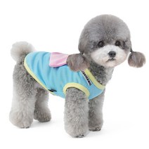 준성 쿨링팩 냉감 기능성 강아지 민소매 쿨티셔츠 애견 여름 옷, 블루