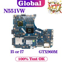 G58V 노트북 ASUS N551VW G551V FX551V 마더 보드 I5-6300HQ GTX960M, 01 I5-6th Gen GTX960M
