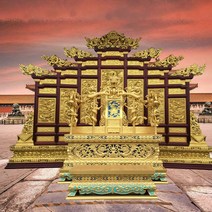 킹의자 황제 예식장 킹스체어 중세시대 임금 공연 포토존 왕 왕좌실목 용 보좌 조각 구룡 병풍 태사 수선 사찰 법좌 타좌 대여 가능, 용의자, 규격 없음