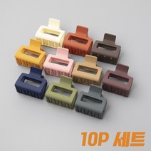 84x84 여성 무광 직사각 머리집게 10p 세트