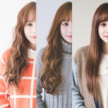 에스홀릭 S컬 웨이브 스트레이트 히피펌 붙임머리가발, 1개, 히피펌+초코브라운+M사이즈