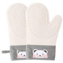 웰빙마켓 실리콘 주방 오븐장갑, 베이지, 2개