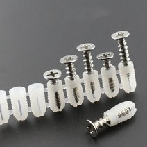 스크류앙카 25 개/세트 M4 셀프 태핑 나사 볼트 나일론 플러그 열 플라스틱 앵커 도어 힌지 구멍 패스너, 01 M4_01 12mm  25pc