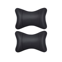 발란스코드 차가겸용 리넨 가죽 목베개 쿠션 차재 기억면 자동차 머리베개 허리베개, 회색, 머리베개 1쌍.