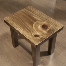 소나무 통원목 스툴의자, 네추럴브라운